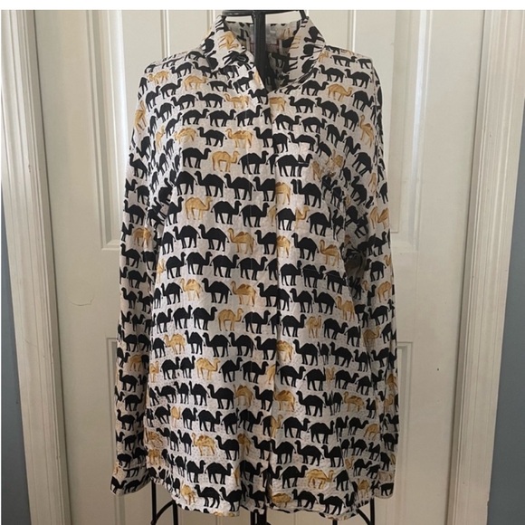 Silk camel blouse - Picture 2 of 6